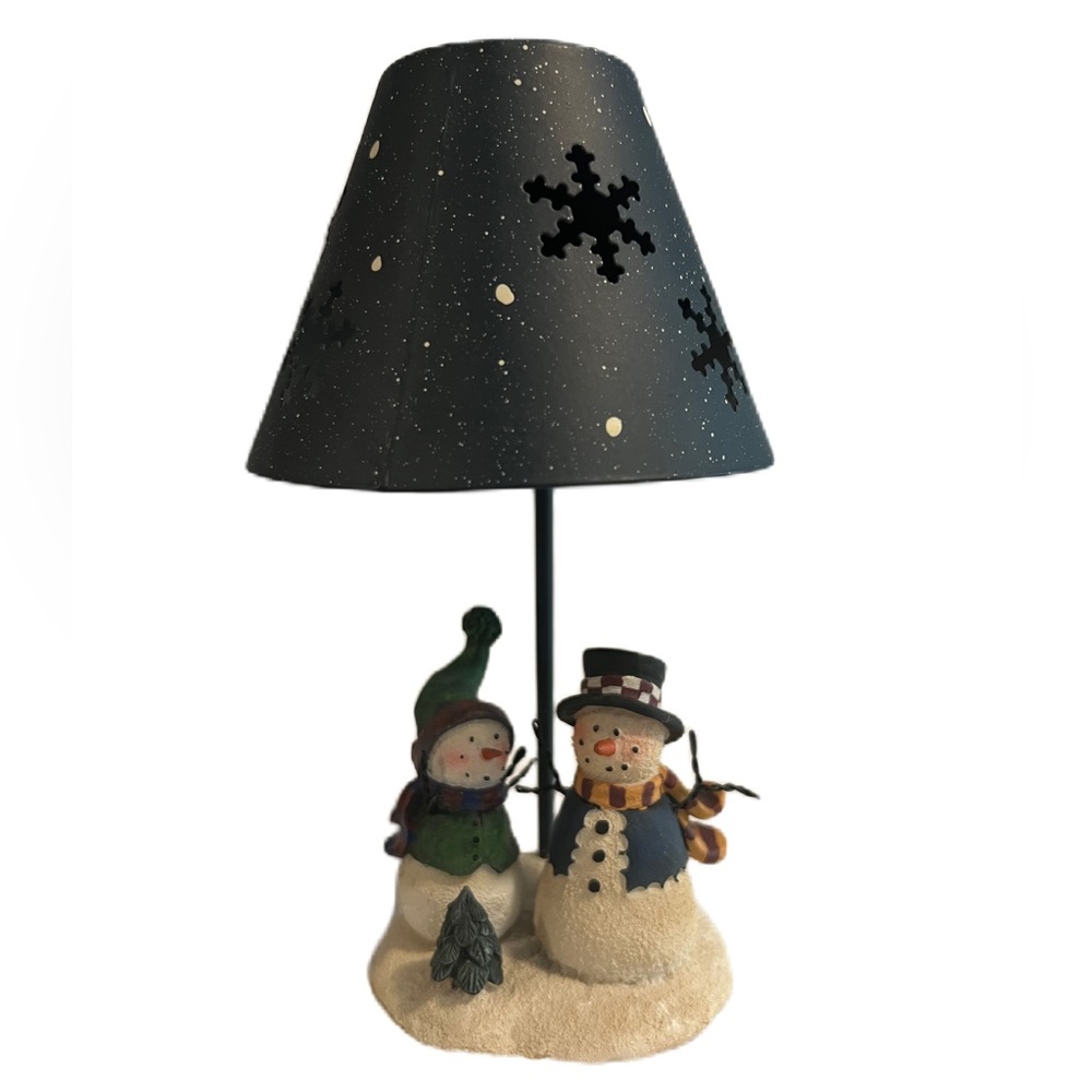 Crazy Mountain Snowman Tealight Candle Lamp